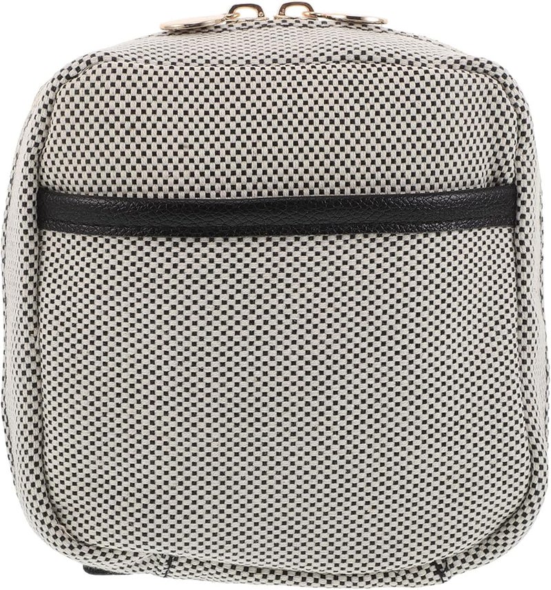 Black Travel Makeup Organizer Bag 14x14x6cm With Dividers Zipper Pouch - Image 1